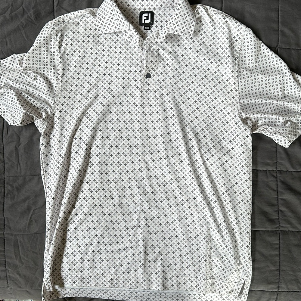 Footjoy golf polo with Buffalo Hills Golf embroidered on left sleeve